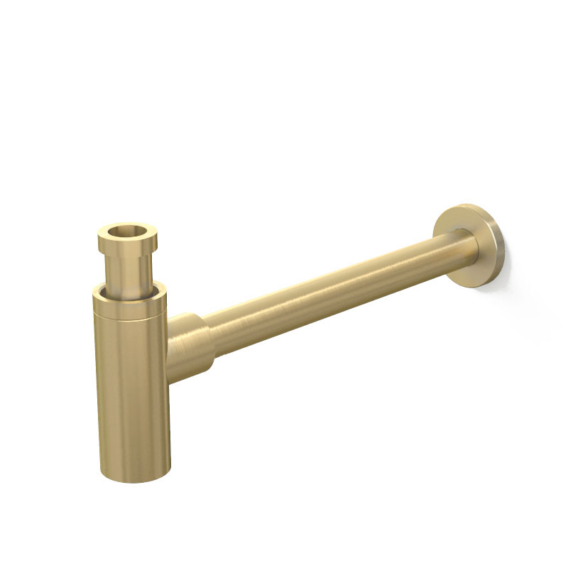 Siphon en inox, finition doré brossé