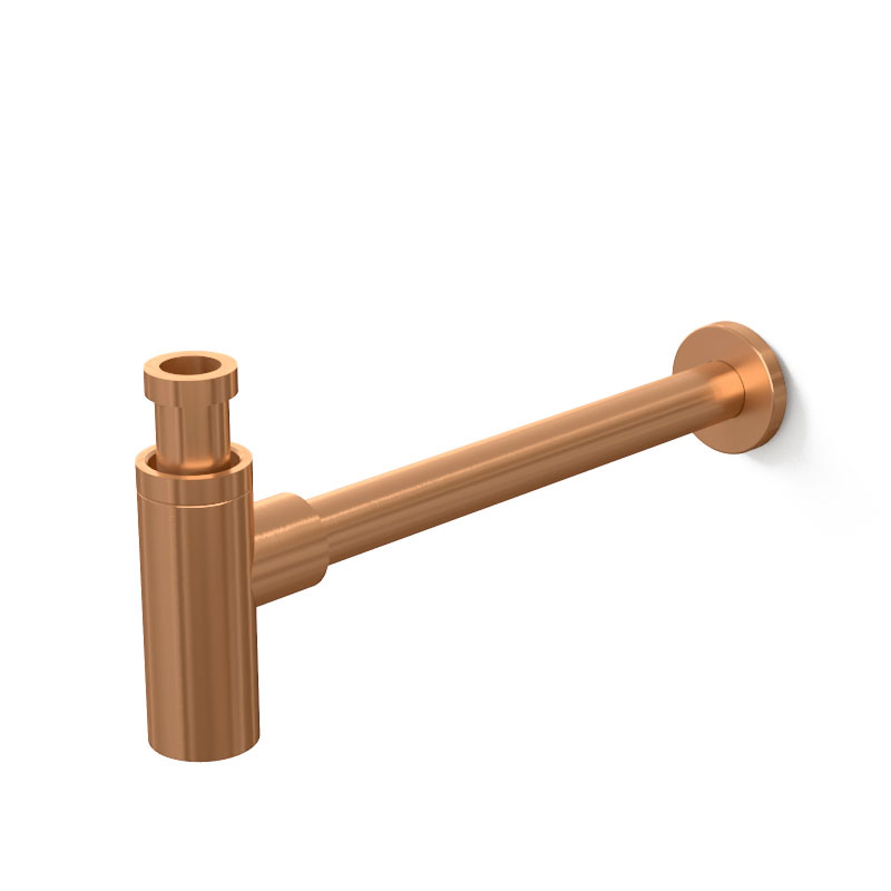 Siphon en inox, finition doré rose brossé