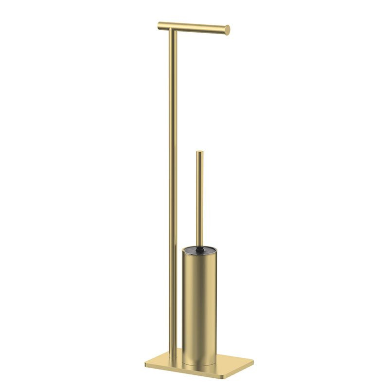 Serviteur porte-rouleau + porte-balayette, doré brossé, Châtelet