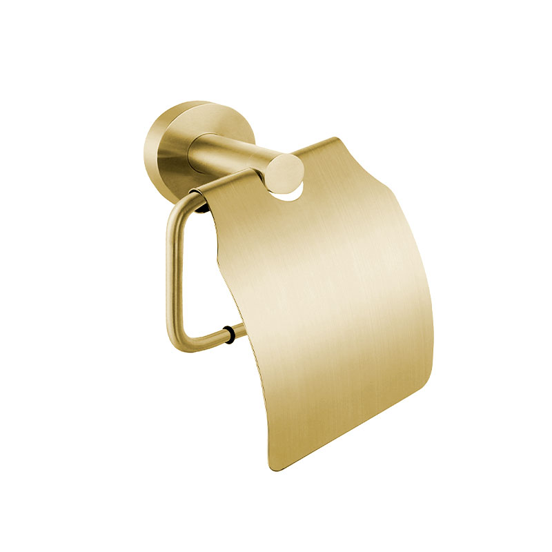 Porte-rouleau avec couvercle, Châtelet, doré brossé