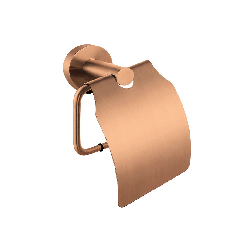 Porte-rouleau avec couvercle doré rose brossé, Châtelet