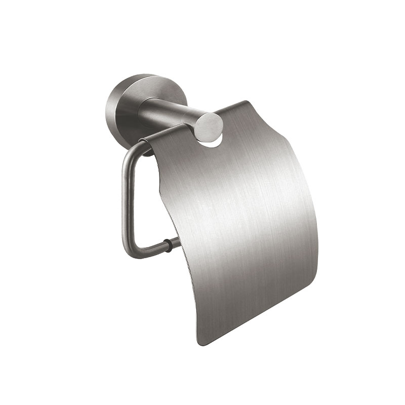 Porte-rouleau avec couvercle inox brossé, Châtelet