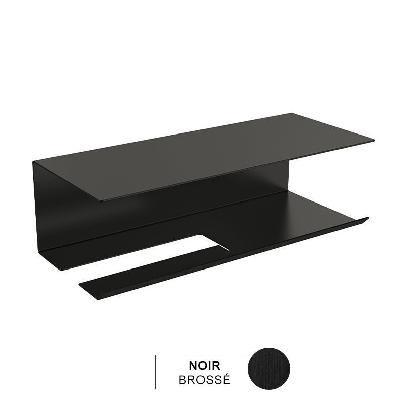 Distributeur de papier avec tablette, noir brossé, Châtelet