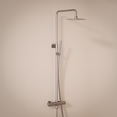 Colonne de douche avec mitigeur thermostatique, Ø25cm, inox brossé, Châtelet