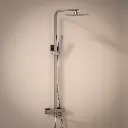 Colonne bain-douche avec mitigeur thermostatique, inox brossé avec douchette tube, Tuileries