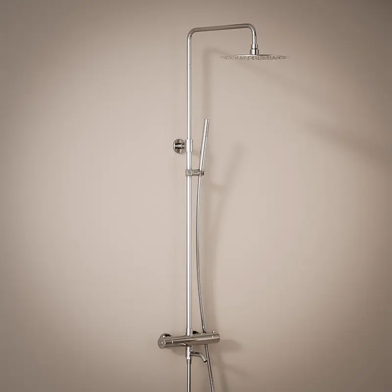Colonne bain-douche avec mitigeur thermostatique, Ø25cm, chrome, Châtelet III