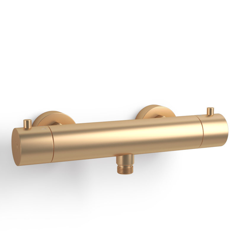 Robinet mitigeur thermostatique de douche doré brossé, Châtelet III