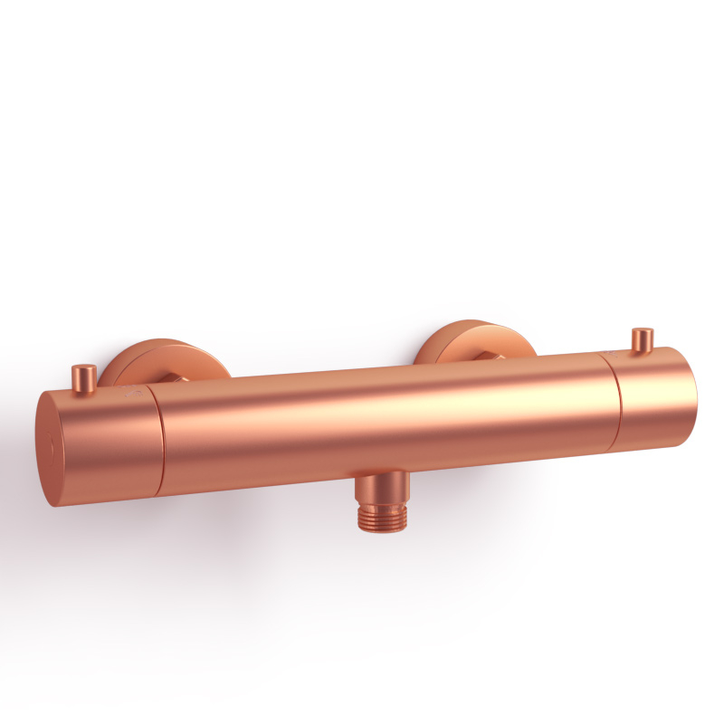 Robinet mitigeur thermostatique de douche doré rose brossé, Châtelet III