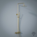 Colonne de douche mitigeur, Ø25cm, inox doré brossé, Châtelet III