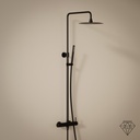 Colonne de douche avec mitigeur mécanique Ø25cm, noir brossé, Châtelet III