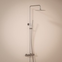 Colonne de douche avec mitigeur mécanique, Ø25cm, inox brossé, Châtelet III