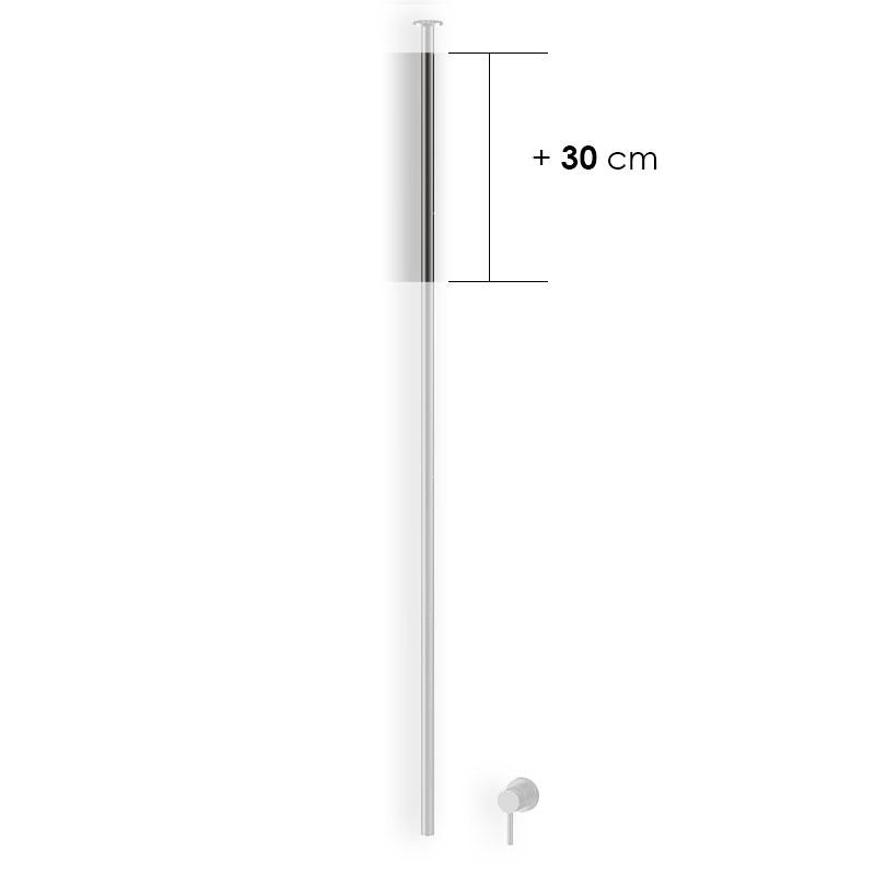 Rallonge 50, 30 ou 5 cm, noir brossé, pour mitigeur lavabo plafond, Châtelet