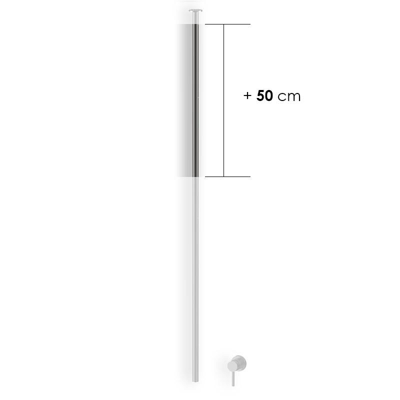 Rallonge 50, 30 ou 5 cm, noir brossé, pour mitigeur lavabo plafond, Châtelet