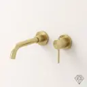 Robinet mitigeur lavabo mural encastré doré brossé, Châtelet