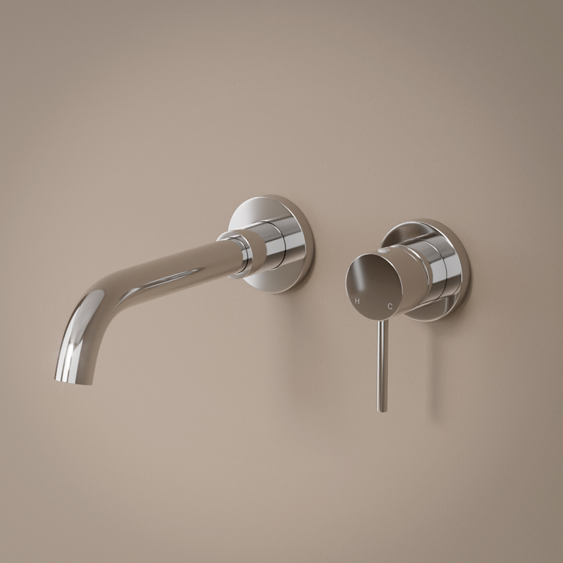 Robinet mitigeur lavabo mural encastré, chrome, Châtelet III