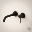 Robinet mitigeur lavabo mural encastré noir brossé, Châtelet