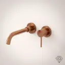 Robinet mitigeur lavabo mural encastré doré rose brossé, Châtelet