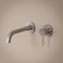 Robinet mitigeur lavabo mural, inox brossé, Châtelet