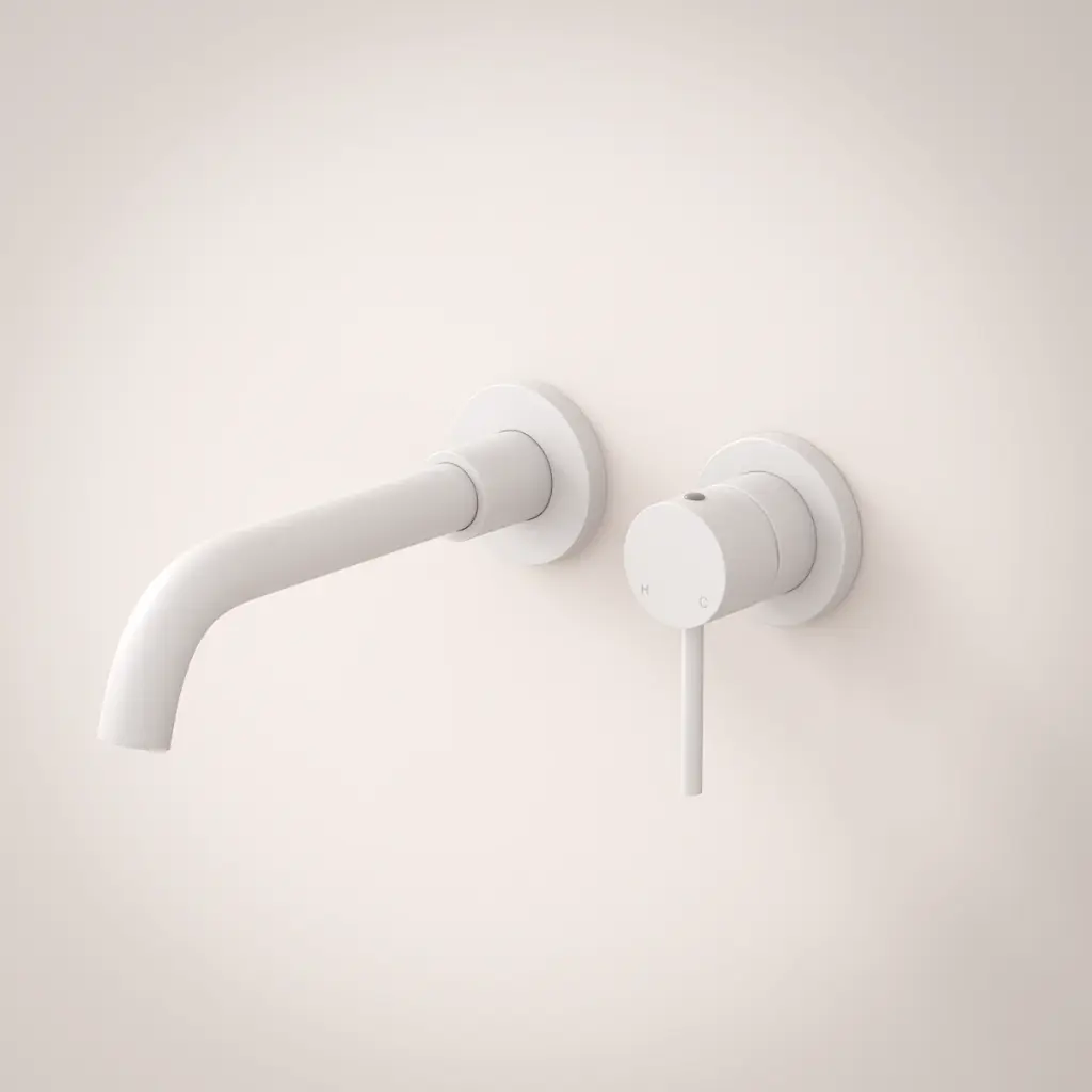 Robinet mitigeur lavabo encastré en inox blanc mat, Châtelet III