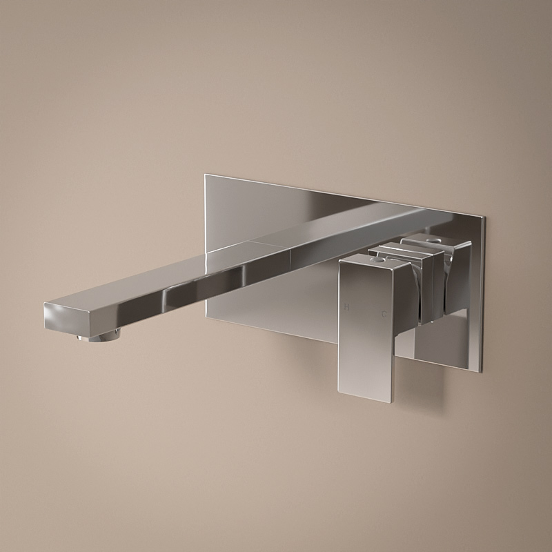 Mitigeur lavabo mural encastré chromé, Tuileries