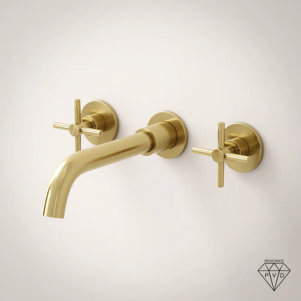 Robinet mélangeur lavabo mural encastré, Châtelet, 3 couleurs