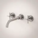 Robinet mélangeur lavabo mural encastré inox brossé, Châtelet