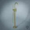Robinet mitigeur de baignoire sur pied, doré brossé, Châtelet