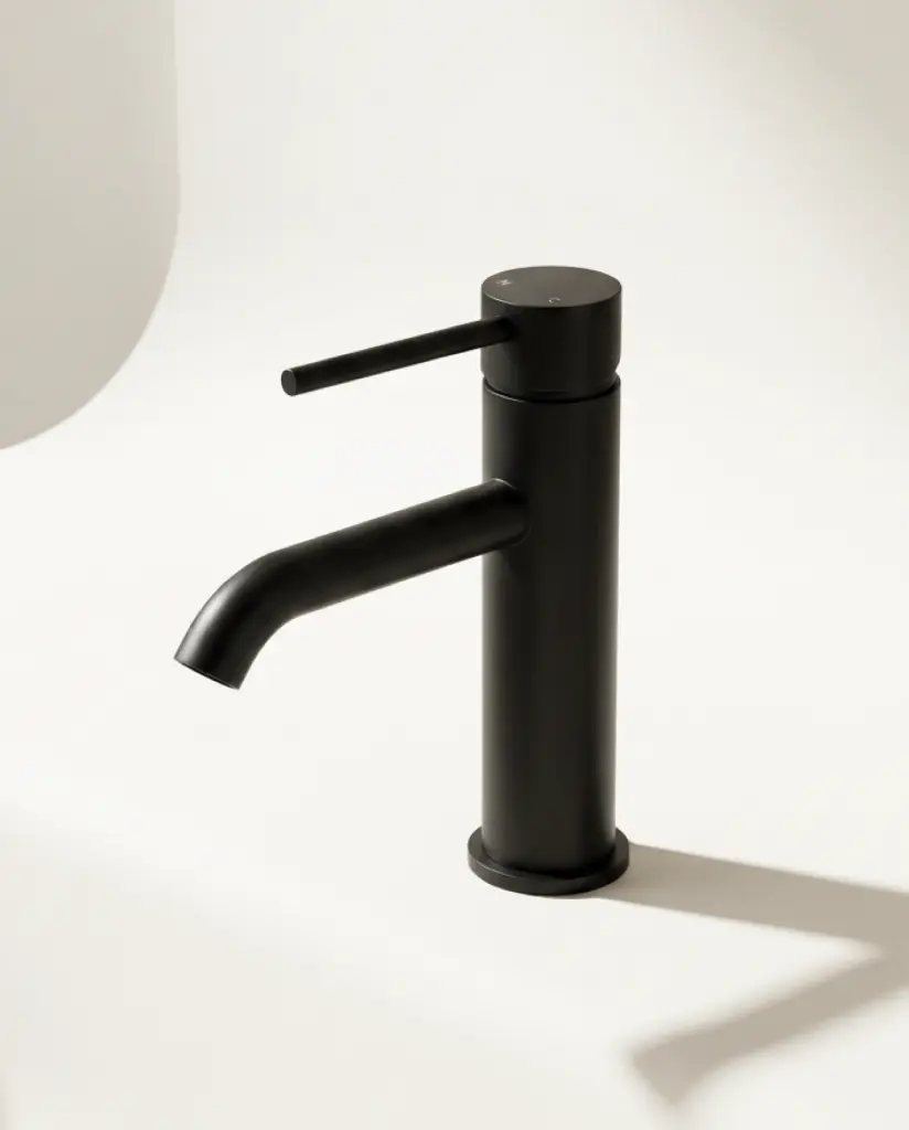 Robinet mitigeur lavabo noir brossé, Châtelet