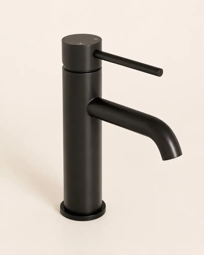 Robinet mitigeur lavabo noir brossé, Châtelet