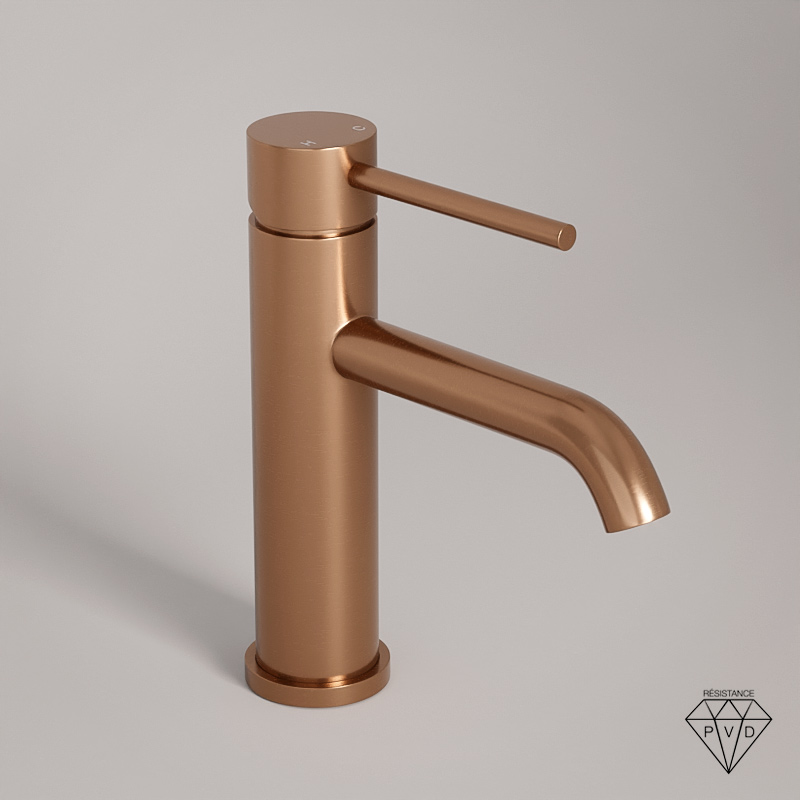 Robinet mitigeur lavabo doré rose brossé, Châtelet