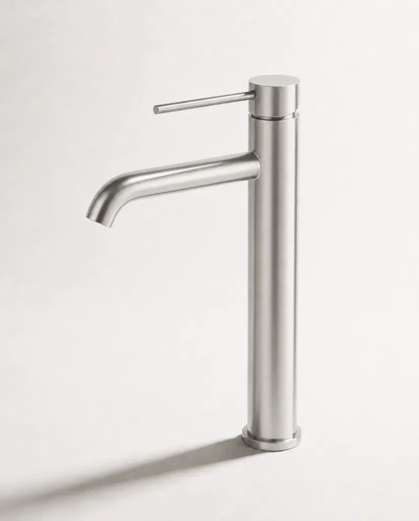 Mitigeur lavabo haut inox brossé, Châtelet