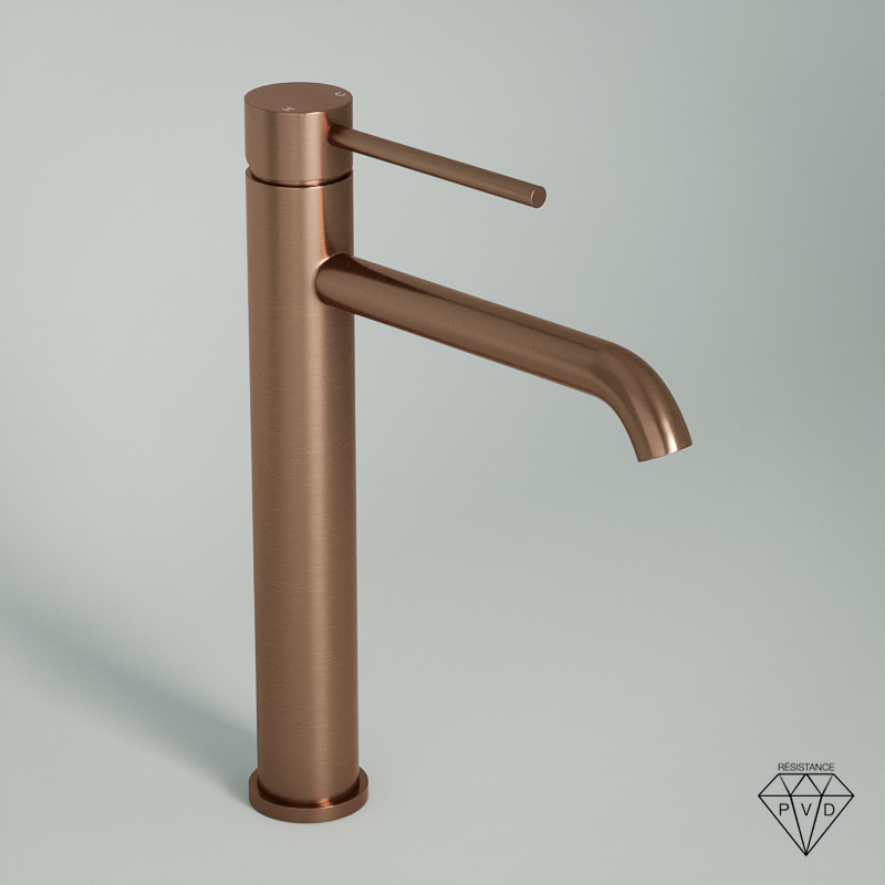 Robinet mitigeur lavabo haut cuivré brossé, Châtelet III