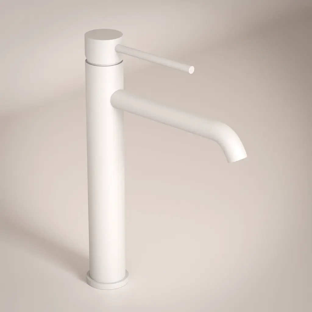 Robinet mitigeur lavabo haut blanc mat, Châtelet III