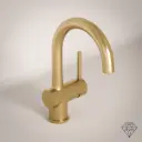 Robinet mitigeur lavabo col de cygne, doré brossé, Châtelet