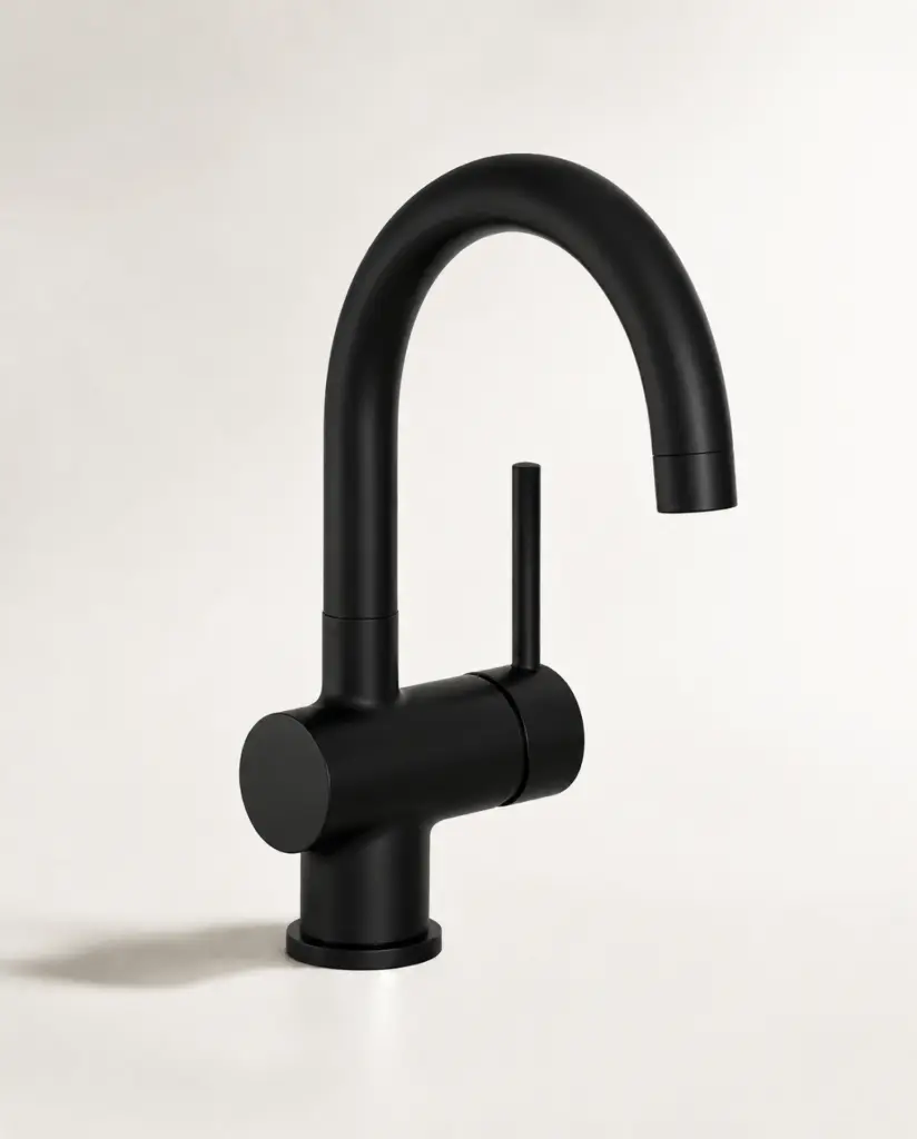 Robinet mitigeur lavabo col de cygne noir brossé, Châtelet