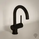 Robinet mitigeur lavabo col de cygne noir brossé, Châtelet