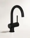 Robinet mitigeur lavabo col de cygne noir brossé, Châtelet