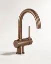 Robinet mitigeur lavabo col de cygne doré rose brossé, Châtelet