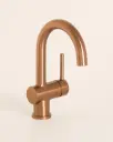 Robinet mitigeur lavabo col de cygne doré rose brossé, Châtelet