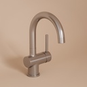 Robinet mitigeur lavabo col de cygne inox brossé, Châtelet