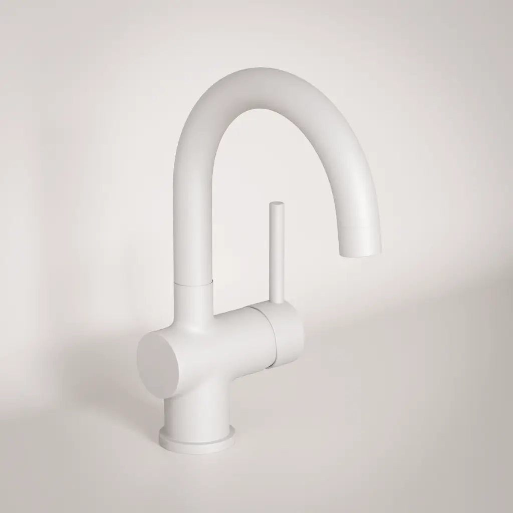 Robinet mitigeur lavabo col de cygne blanc mat, Châtelet