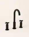 Robinet mélangeur lavabo 3 trous, noir mat, Cross II