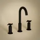 Robinet mélangeur lavabo 3 trous, noir mat, Cross II