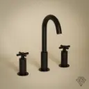 Robinet mélangeur lavabo 3 trous, noir brossé, Cross II