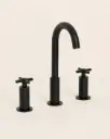 Robinet mélangeur lavabo 3 trous, noir brossé, Cross II