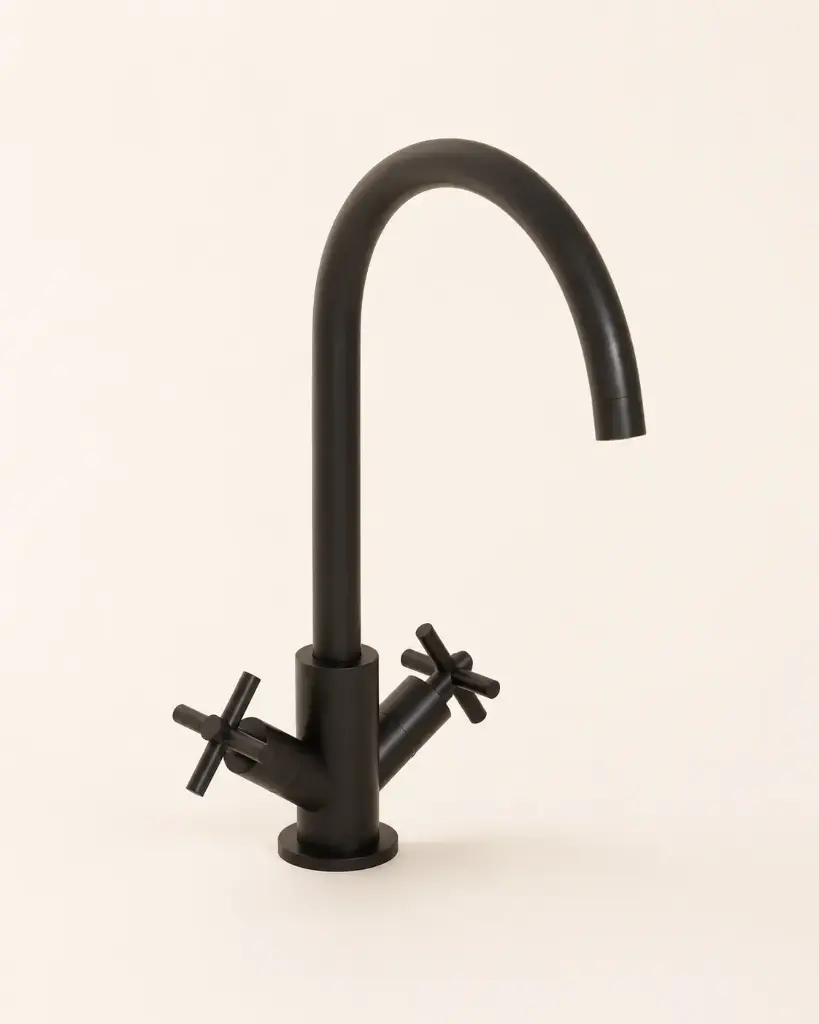 Robinet mélangeur lavabo, noir brossé, Cross II