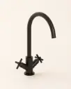 Robinet mélangeur lavabo, noir brossé, Cross II