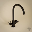 Robinet mélangeur lavabo, noir brossé, Cross II