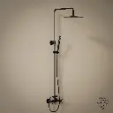 Colonne de douche avec mélangeur, noir brossé, Cross II