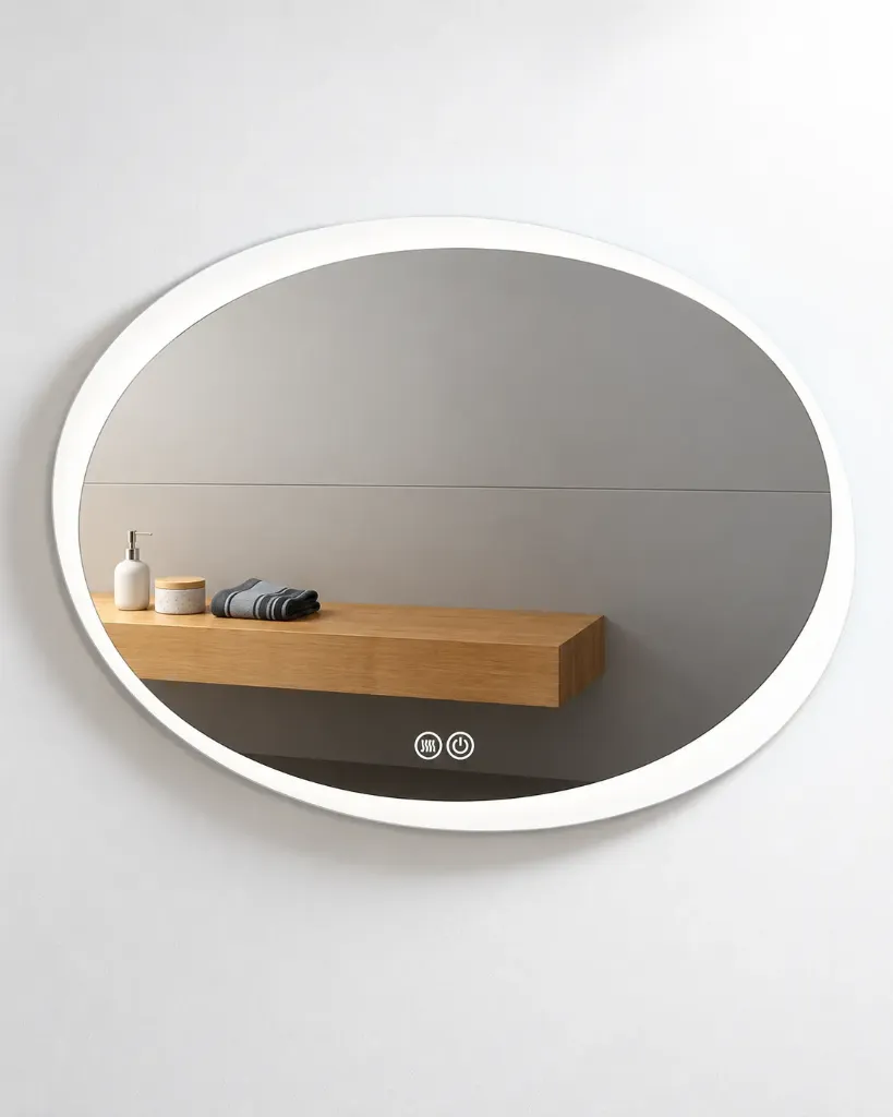 Miroir 100x70 cm éclairant LED ovale, Eclipse